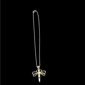 Elegant Gold Dragonfly Pendant Necklace